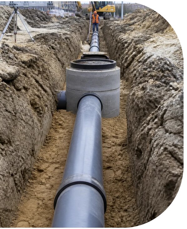 Строительство сетей канализации для домов в Брянске